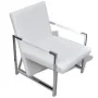 Sillón con patas cromadas cuero sintético blanco de , Sillones - Ref: Foro24-241007, Precio: 120,73 €, Descuento: %