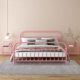 Mesitas de noche 2 unidades metal y vidrio rosa y transparente von , Nachttische - Ref: Foro24-325103, Preis: 64,51 €, Rabatt: %