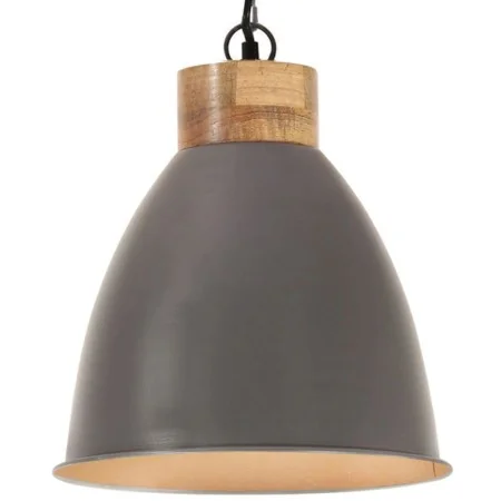 Lámpara colgante industrial hierro gris y madera 35 cm E27 by , Lamps - Ref: Foro24-320887, Price: 57,54 €, Discount: %