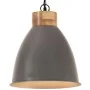 Lámpara colgante industrial hierro gris y madera 35 cm E27 by , Lamps - Ref: Foro24-320887, Price: 57,54 €, Discount: %