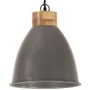 Lámpara colgante industrial hierro gris y madera 35 cm E27 by , Lamps - Ref: Foro24-320887, Price: 57,54 €, Discount: %