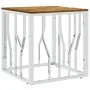 Mesa de centro acero inoxidable y madera maciza acacia plateada von , Couchtisch - Ref: Foro24-350047, Preis: 73,24 €, Rabatt: %