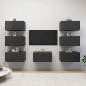 Muebles de salón 7 pzas madera ingeniería gris 30,5x30x60 cm de , Muebles TV - Ref: Foro24-3078953, Precio: 229,27 €, Descuen...