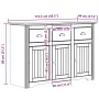 Aparador BODO madera maciza de pino gris 115,5x44x80 cm de , Aparadores - Ref: Foro24-355067, Precio: 226,42 €, Descuento: %