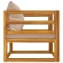 Sillón de jardín madera maciza acacia con cojines gris taupe von , Modulare Sofas für den Außenbereich - Ref: Foro24-360007, ...