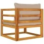 Sillón de jardín madera maciza acacia con cojines gris taupe von , Modulare Sofas für den Außenbereich - Ref: Foro24-360007, ...