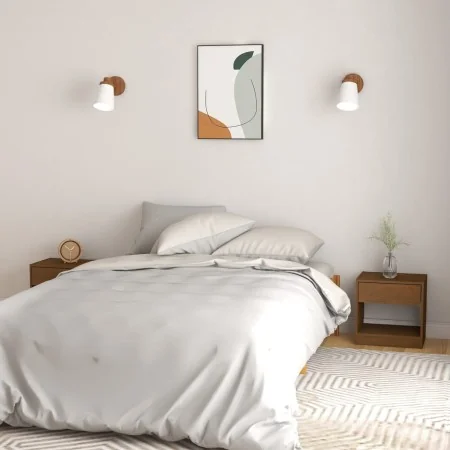 Mesitas de noche 2 uds pino macizo marrón miel 40x31x40 cm de , Mesitas de noche - Ref: Foro24-808070, Precio: 68,01 €, Descu...