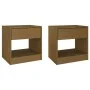 Mesitas de noche 2 uds pino macizo marrón miel 40x31x40 cm de , Mesitas de noche - Ref: Foro24-808070, Precio: 68,01 €, Descu...