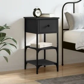 Mesita de noche madera de ingeniería negro 34x36x70 cm de , Mesitas de noche - Ref: Foro24-825973, Precio: 55,02 €, Descuento: %