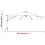 Sombrilla de pared con LED verde azul mar 290 cm de , Sombrillas - Ref: Foro24-362894, Precio: 113,82 €, Descuento: %