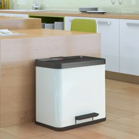 Hailo Cubo con pedal Oko Duo Plus tamaño L 17+9 l blanco 0630-230 de , Cubos de la basura y papeleras - Ref: Foro24-415427, P...