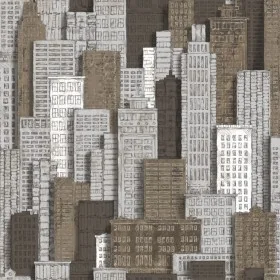 Noordwand Papel Urban Friends & Coffee City Apartments blanco dorado by , Painted paper - Ref: Foro24-425291, Price: 24,58 €,...