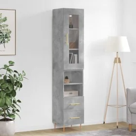Aparador de madera contrachapada gris hormigón 34,5x34x180 cm de , Aparadores - Ref: Foro24-3199293, Precio: 106,27 €, Descue...