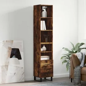 Aparador de madera contrachapada roble ahumado 34,5x34x180 cm de , Aparadores - Ref: Foro24-3189794, Precio: 97,27 €, Descuen...