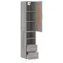 Aparador alto madera contrachapada gris Sonoma 34,5x34x180 cm by , Sideboards - Ref: Foro24-3200255, Price: 106,72 €, Discoun...