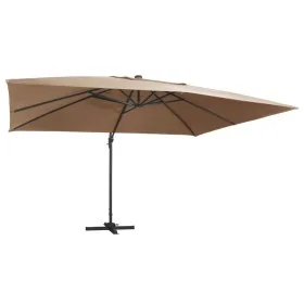 Sombrilla voladiza jardín luces LED poste aluminio taupe 4x3 m de , Sombrillas - Ref: Foro24-47007, Precio: 357,01 €, Descuen...
