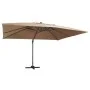 Sombrilla voladiza jardín luces LED poste aluminio taupe 4x3 m de , Sombrillas - Ref: Foro24-47007, Precio: 357,01 €, Descuen...