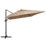 Sombrilla voladiza jardín luces LED poste aluminio taupe 4x3 m de , Sombrillas - Ref: Foro24-47007, Precio: 357,01 €, Descuen...