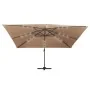 Sombrilla voladiza jardín luces LED poste aluminio taupe 4x3 m de , Sombrillas - Ref: Foro24-47007, Precio: 357,01 €, Descuen...