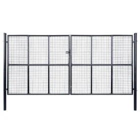 Puerta de malla de jardín acero galvanizado 400x200 cm gris von , Gartentore - Ref: Foro24-143379, Preis: 710,12 €, Rabatt: %