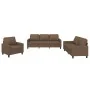 Juego de sofás con cojines 3 piezas tela marrón by , Sofas - Ref: Foro24-3201431, Price: 638,84 €, Discount: %