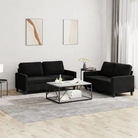 Juego de sofás con cojines 2 piezas terciopelo negro de , Sofás - Ref: Foro24-3201501, Precio: 442,98 €, Descuento: %