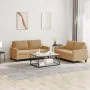 Juego de sofás con cojines 2 piezas terciopelo marrón by , Sofas - Ref: Foro24-3201503, Price: 379,43 €, Discount: %