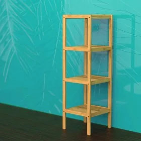 EISL Estante de baño 4 compartimentos bambú 34x33x110 cm by , Bookcases and shelves - Ref: Foro24-438816, Price: 62,68 €, Dis...