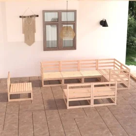 Juego de muebles de jardín 8 piezas madera maciza de pino by , Garden sets - Ref: Foro24-3075624, Price: 472,67 €, Discount: %