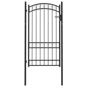 Puerta de jardín con arco superior acero negro 100x175 cm von , Gartentore - Ref: Foro24-146371, Preis: 202,75 €, Rabatt: %