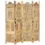 Biombo 4 paneles tallado a mano madera maciza mango 160x165 cm de , Divisores de ambientes - Ref: Foro24-285316, Precio: 293,...