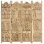 Biombo 4 paneles tallado a mano madera maciza mango 160x165 cm de , Divisores de ambientes - Ref: Foro24-285316, Precio: 293,...