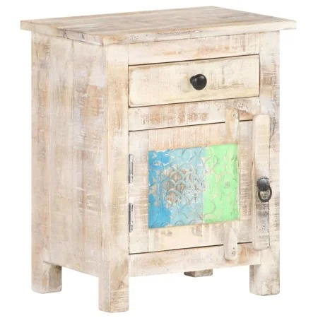 Mesita de noche de madera de acacia rugosa 40x30x50 cm de , Mesitas de noche - Ref: Foro24-320233, Precio: 109,90 €, Descuent...