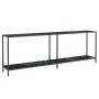 Mesa consola vidrio templado negro 220x35x75,5 cm by , Side tables - Ref: Foro24-331713, Price: 135,97 €, Discount: %