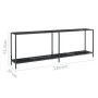 Mesa consola vidrio templado negro 220x35x75,5 cm by , Side tables - Ref: Foro24-331713, Price: 135,97 €, Discount: %