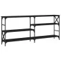 Mesa consola madera de ingeniería negra 180x29x76,5 cm de , Mesas auxiliares - Ref: Foro24-835474, Precio: 57,44 €, Descuento: %