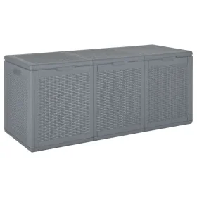 Caja de almacenaje para jardín PP aspecto de ratán gris 270 L de , Cajas de almacenaje para exteriores - Ref: Foro24-364061, ...