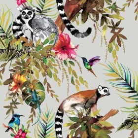 DUTCH WALLCOVERINGS Papel pintado lémur plateado de , Papel pintado - Ref: Foro24-426212, Precio: 27,83 €, Descuento: %