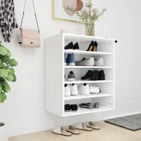 Mueble zapatero madera contrachapada blanco brillo 60x35x70 cm de , Zapateros y organizadores de calzado - Ref: Foro24-808942...