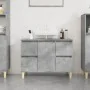 Armario de lavabo madera contrachapada gris hormigón 80x33x60cm by , bathroom vanities - Ref: Foro24-821272, Price: 93,64 €, ...