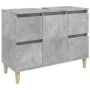 Armario de lavabo madera contrachapada gris hormigón 80x33x60cm by , bathroom vanities - Ref: Foro24-821272, Price: 93,64 €, ...