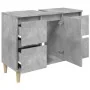 Armario de lavabo madera contrachapada gris hormigón 80x33x60cm by , bathroom vanities - Ref: Foro24-821272, Price: 93,64 €, ...