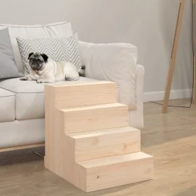 Escalera para mascotas madera maciza de pino 40x49x47 cm by , Pet Steps and Ramps - Ref: Foro24-822466, Price: 56,68 €, Disco...