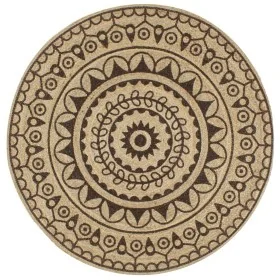 Alfombra de yute tejida a mano estampado marrón oscuro 120 cm de , Alfombras - Ref: Foro24-133705, Precio: 49,55 €, Descuento: %