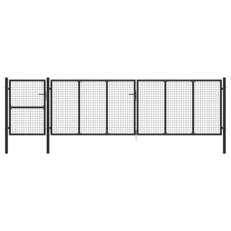 Puerta de jardín de acero gris antracita 500x125 cm de , Puertas de jardín - Ref: Foro24-144336, Precio: 625,87 €, Descuento: %