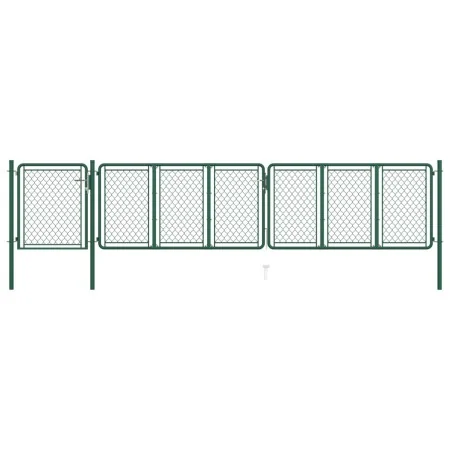 Puerta de jardín de acero verde 100x495 cm de , Puertas de jardín - Ref: Foro24-144451, Precio: 506,99 €, Descuento: %