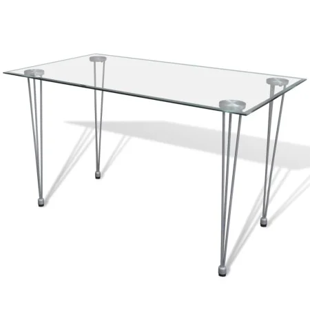 Mesa de comedor con superficie de vidrio transparente de , Mesas de cocina y de comedor - Ref: Foro24-241487, Precio: 279,55 ...