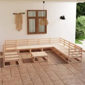 Juego de muebles de jardín 11 piezas madera maciza de pino by , Garden sets - Ref: Foro24-3075929, Price: 658,80 €, Discount: %