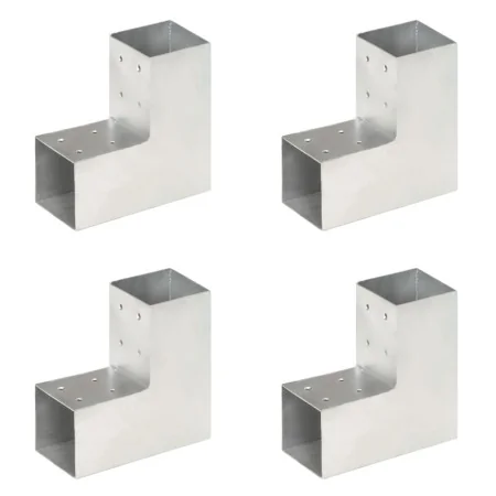 Conectores de postes en L 4 uds metal galvanizado 81x81 mm by , fence posts - Ref: Foro24-145462, Price: 48,97 €, Discount: %