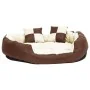 Cojín para perro reversible y lavable marrón crema 110x80x23 cm de , Camas para perros - Ref: Foro24-171213, Precio: 70,66 €,...